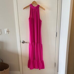 1. State Vibrant Pink Halter Maxi Dress